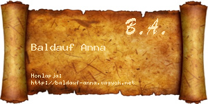 Baldauf Anna névjegykártya